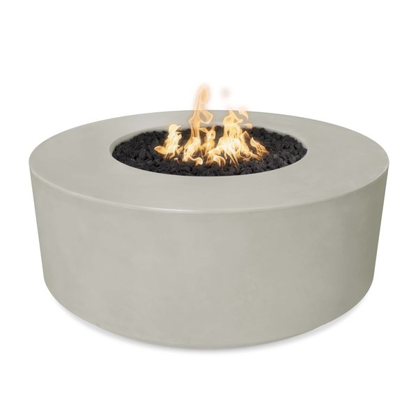 The Outdoor Plus 54 Round Florence Fire Pit - GFRC Concrete - Ash - Spark Ignition with Flame Sense - Natural Gas OPT-FL54FSEN-ASH-NG